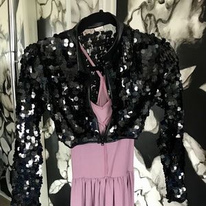 Stars Dancewear, Black Sequin Zipper Front Bolero Jacket